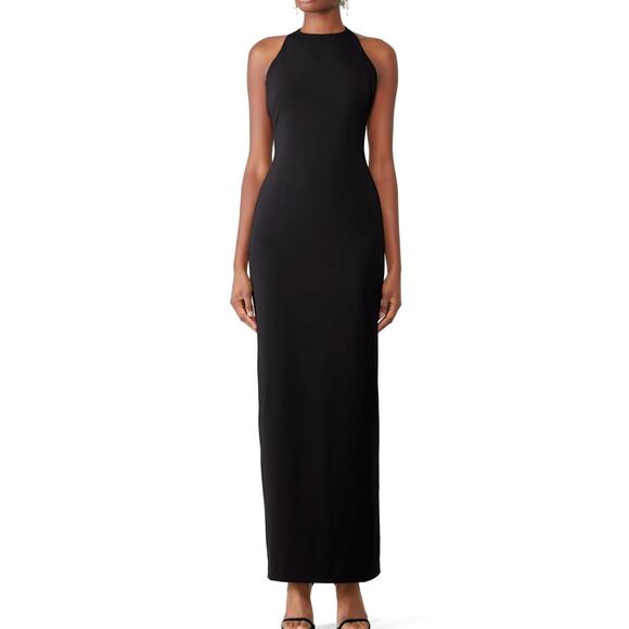 Badgley Mischka Black Bow Gown Size 14 Breakfast Tiffanys Formal Designer $740 - Picture 2 of 11